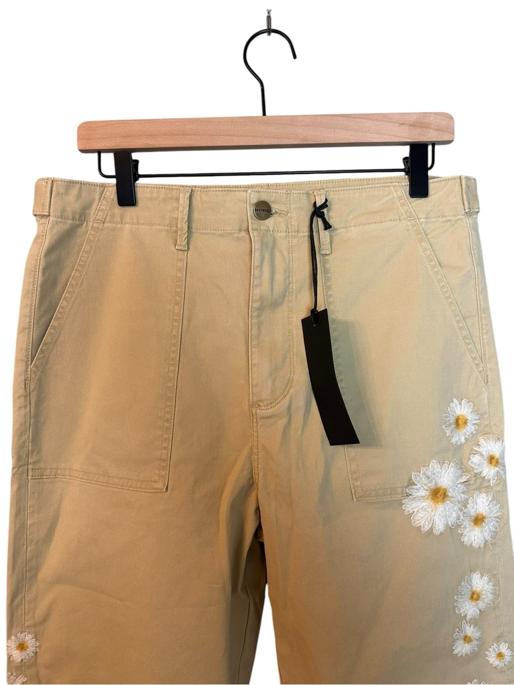 NWT Driftwood Jeans Utility Boyfriend Crop Pants Daisy Daydream Floral XL - Picture 3 of 9